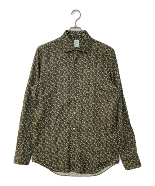 finamore（フィナモレ）finamore (フィナモレ) 小紋L/Sシャツ グリーン サイズ:41の古着・服飾アイテム