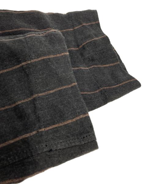 LARDINI（ラルディーニ）LARDINI (ラルディーニ) リネン ストライプ2Bジャケット ブラック×ベージュ サイズ:XLの古着・服飾アイテム