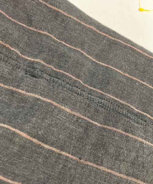 LARDINI（ラルディーニ）LARDINI (ラルディーニ) リネン ストライプ2Bジャケット ブラック×ベージュ サイズ:XLの古着・服飾アイテム