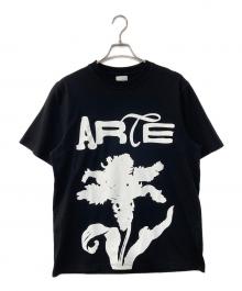 arte Antwerp（アルテアントワープ）の古着「FLOWER GRAPHIC T-SHIRTS フラワープリント Tシャツ」｜ブラック