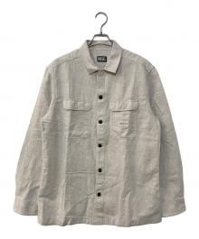 DIESEL（ディーゼル）の古着「ロゴワークリネンシャツ」｜ベージュ