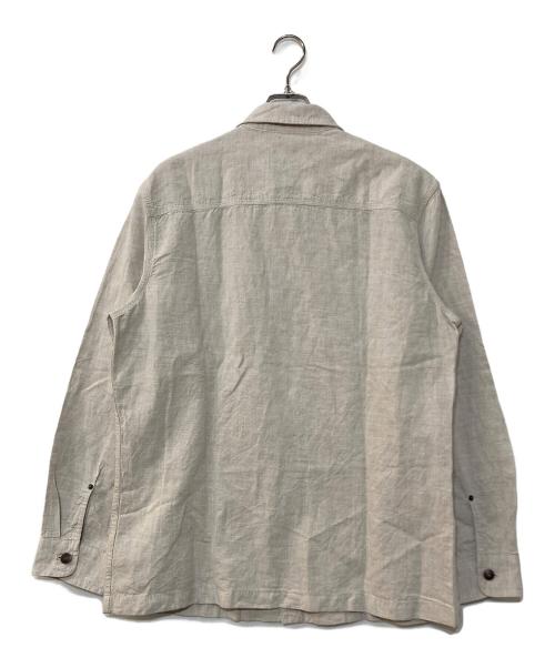 DIESEL（ディーゼル）DIESEL (ディーゼル) ロゴワークリネンシャツ ベージュ サイズ:Lの古着・服飾アイテム