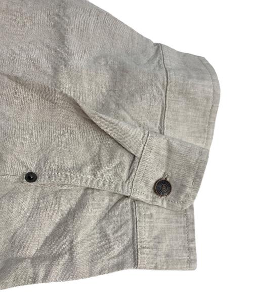 DIESEL（ディーゼル）DIESEL (ディーゼル) ロゴワークリネンシャツ ベージュ サイズ:Lの古着・服飾アイテム