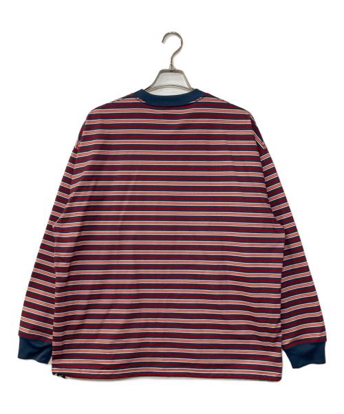 DAIWA PIER39（ダイワ ピア39）DAIWA PIER39 (ダイワ ピア39) TECH DRAWSTRING MULTI BORDER L/S TEE ドローストリングロングTシャツ レッド サイズ:Lの古着・服飾アイテム