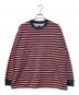 DAIWA PIER39（ダイワ ピア39）の古着「TECH DRAWSTRING MULTI BORDER L/S TEE ドローストリングロングTシャツ」｜レッド