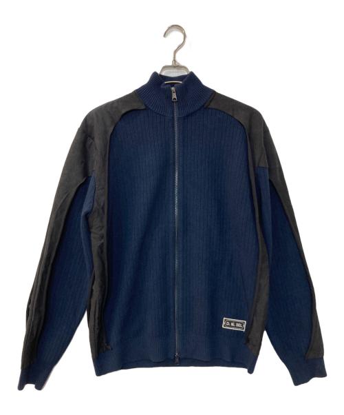 DIESEL（ディーゼル）DIESEL (ディーゼル) Ｋ-LEUCA ジップニット ネイビー サイズ:Lの古着・服飾アイテム