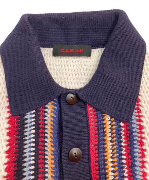 CABAN（キャバン）CABAN (キャバン) コットンナイロン ハンドクロシェポロカーディガン ホワイト サイズ:Mの古着・服飾アイテム