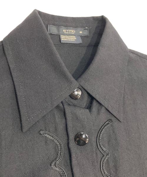 ETRO（エトロ）ETRO (エトロ) エンプロイダリーL/Sシャツ ブラック サイズ:40の古着・服飾アイテム