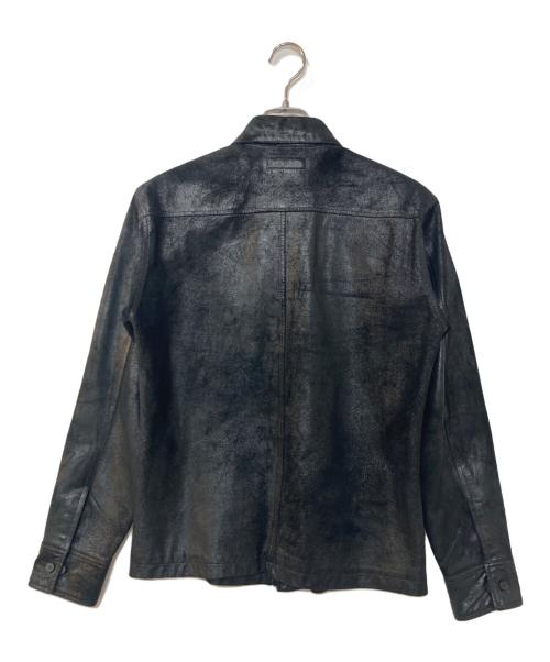 A.A.R（アール）A.A.R (アール) レザーシャツ ブラック サイズ:Mの古着・服飾アイテム