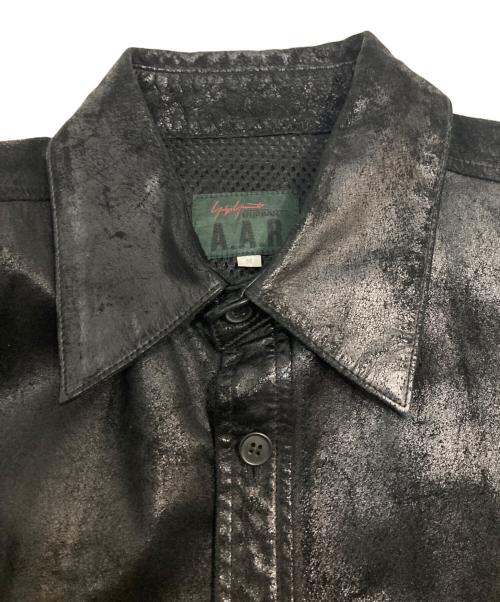 A.A.R（アール）A.A.R (アール) レザーシャツ ブラック サイズ:Mの古着・服飾アイテム