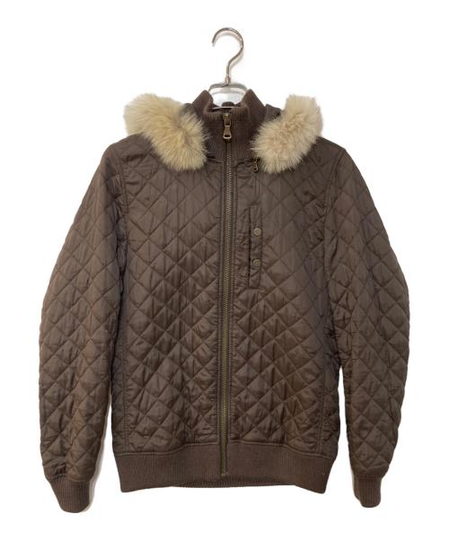 DOLCE & GABBANA（ドルチェ＆ガッバーナ）DOLCE & GABBANA (ドルチェ＆ガッバーナ) キルティングファーフードジャケット ブラウン サイズ:XSの古着・服飾アイテム