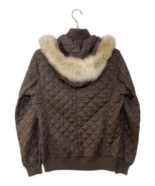 DOLCE & GABBANA（ドルチェ＆ガッバーナ）DOLCE & GABBANA (ドルチェ＆ガッバーナ) キルティングファーフードジャケット ブラウン サイズ:XSの古着・服飾アイテム