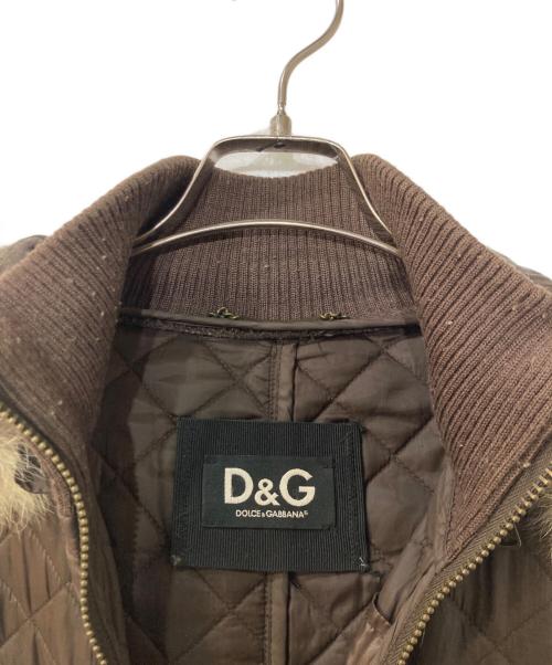DOLCE & GABBANA（ドルチェ＆ガッバーナ）DOLCE & GABBANA (ドルチェ＆ガッバーナ) キルティングファーフードジャケット ブラウン サイズ:XSの古着・服飾アイテム