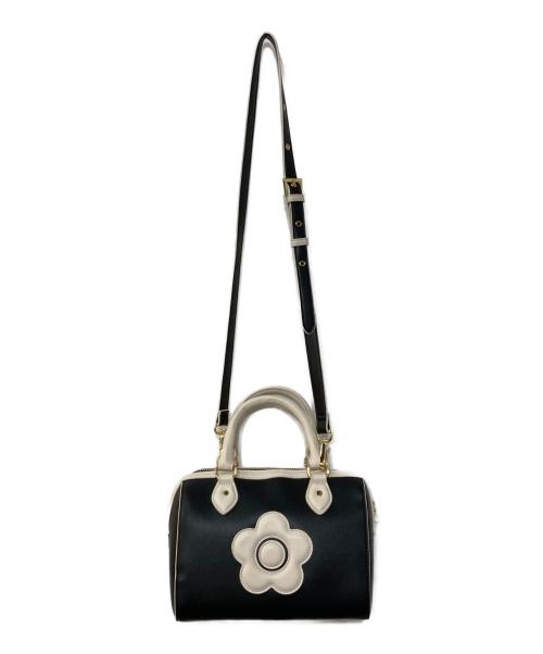 MARY QUANT（マリークヮント）MARY QUANT (マリークヮント) デイジークラシカルミニボストン ショルダーバック ブラックの古着・服飾アイテム
