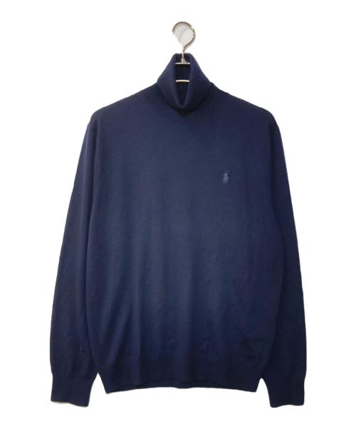 POLO RALPH LAUREN（ポロ・ラルフローレン）POLO RALPH LAUREN (ポロ・ラルフローレン) タートルネックニット ネイビー サイズ:Ｌの古着・服飾アイテム