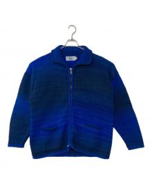 the sweater venture（セーターベンチャー）の古着「90`sグラデーションエクアドルジップニット」｜ブルー
