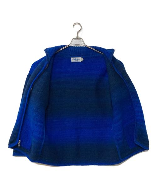 the sweater venture（セーターベンチャー）the sweater venture (セーターベンチャー) 90`sグラデーションエクアドルジップニット ブルー サイズ:記載なしの古着・服飾アイテム