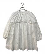AUGUSTオーガスト）の古着「original cutwork lace blouse Bouquet オリジナルカットワークレースブラウス ブーケ」｜ホワイト