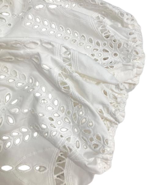 AUGUST（オーガスト）AUGUST (オーガスト) original cutwork lace blouse Bouquet オリジナルカットワークレースブラウス ブーケ ホワイト サイズ:Fの古着・服飾アイテム