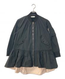 RED VALENTINO（レッドヴァレンティノ）の古着「Powder bomber jacket」｜ブラック