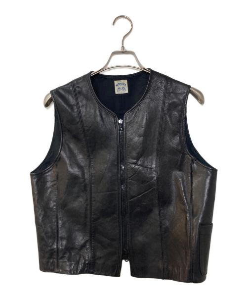 SUNSEA（サンシー）SUNSEA (サンシー) LEATHER VEST レザーベスト ブラック サイズ:3の古着・服飾アイテム