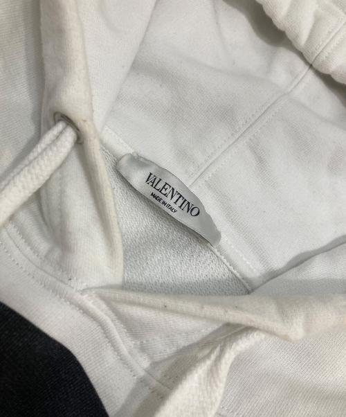 VALENTINO（ヴァレンティノ）VALENTINO (ヴァレンティノ) Vロゴオーバーサイズフーディ ホワイト サイズ:Sの古着・服飾アイテム