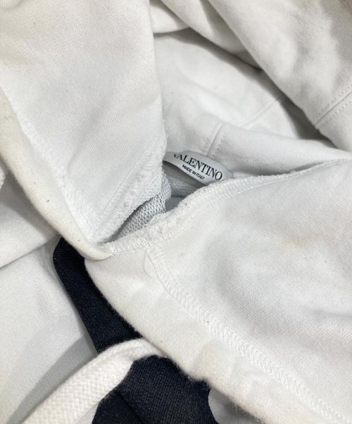 VALENTINO（ヴァレンティノ）VALENTINO (ヴァレンティノ) Vロゴオーバーサイズフーディ ホワイト サイズ:Sの古着・服飾アイテム