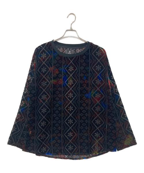 TUITACI（ツイタチ）TUITACI (ツイタチ) Vintage Lace Velvet Pullover プルオーバーシャツ ブラック サイズ:3の古着・服飾アイテム