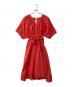 Merlette（マーレット）の古着「Lante gathered v-neck midi-dress」｜ピンク