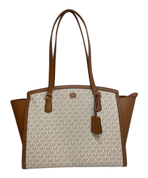 MICHAEL KORS（マイケル・コース）MICHAEL KORS (マイケル・コース) シグネチャートートバッグ ホワイトの古着・服飾アイテム