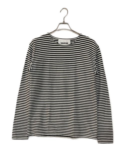 WARDER（ワーダー）WARDER (ワーダー) ボーダーカットソー ホワイト×ブラック サイズ:SMALLの古着・服飾アイテム