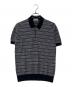 JOHN SMEDLEY（ジョンスメドレー）の古着「織ボーダーニットポロシャツ」｜ネイビー