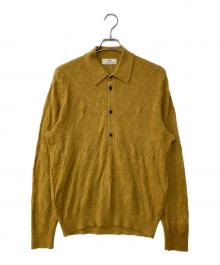 MAISON et VOYAGE（メゾンエボヤージュ）の古着「ウール リンクスジャガード ニットポロシャツ」｜イエロー