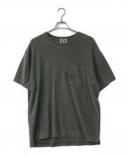 KITHキス）の古着「USA Quinn Pocket Tee フロッキープリント ポケットTシャツ」｜グレー