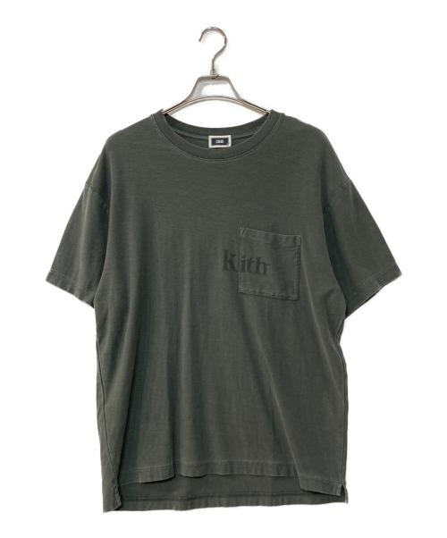KITH（キス）KITH (キス) USA Quinn Pocket Tee フロッキープリント ポケットTシャツ グレー サイズ:Mの古着・服飾アイテム