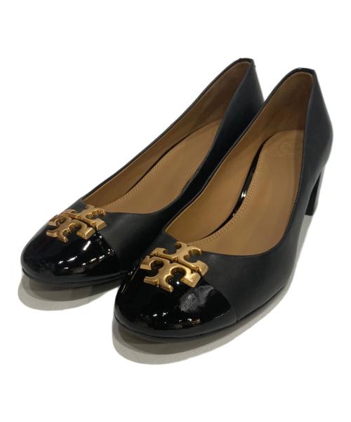 TORY BURCH（トリーバーチ）TORY BURCH (トリーバーチ) ロゴヒールパンプス ブラック サイズ:8の古着・服飾アイテム