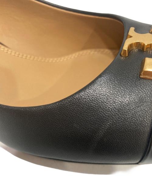 TORY BURCH（トリーバーチ）TORY BURCH (トリーバーチ) ロゴヒールパンプス ブラック サイズ:8の古着・服飾アイテム