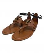 TOD'Sトッズ）の古着「Monogram Thong Sandals」｜ブラウン