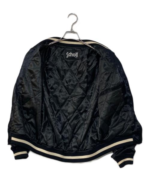 Schott（ショット）Schott (ショット) スター刺繍サテンスカジャン ブラック サイズ:Mの古着・服飾アイテム