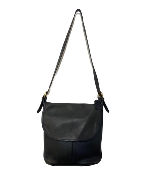 COACH（コーチ）COACH (コーチ) フラップレザーショルダーバッグ ネイビーの古着・服飾アイテム