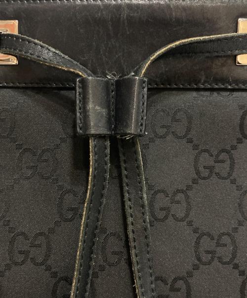 GUCCI（グッチ）GUCCI (グッチ) GGキャンバスレザーコンビリュック ブラックの古着・服飾アイテム