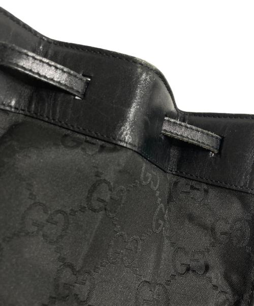 GUCCI（グッチ）GUCCI (グッチ) GGキャンバスレザーコンビリュック ブラックの古着・服飾アイテム