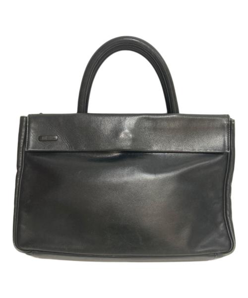 IM ISSEY MIYAKE（アイエムイッセイミヤケ）IM ISSEY MIYAKE (アイエムイッセイミヤケ) レザーハンドバッグ ブラックの古着・服飾アイテム