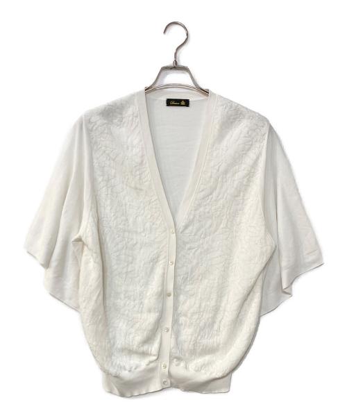 DRAWER（ドゥロワー）Drawer (ドゥロワー) フラワー ニットカーディガン ホワイト サイズ:なしの古着・服飾アイテム