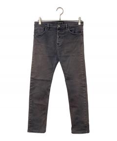 中古・古着通販】BALMAIN (バルマン) バイカーデニムパンツ ブラック
