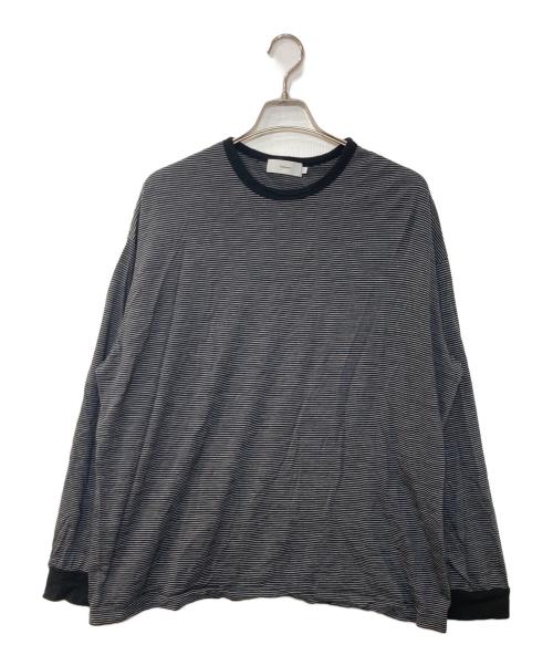Graphpaper（グラフペーパー）Graphpaper (グラフペーパー) Wool Border L/S Tee ブラック サイズ:2の古着・服飾アイテム