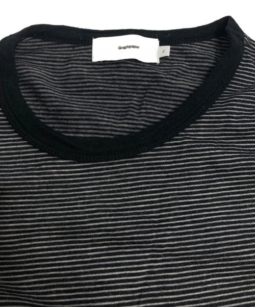 Graphpaper（グラフペーパー）Graphpaper (グラフペーパー) Wool Border L/S Tee ブラック サイズ:2の古着・服飾アイテム