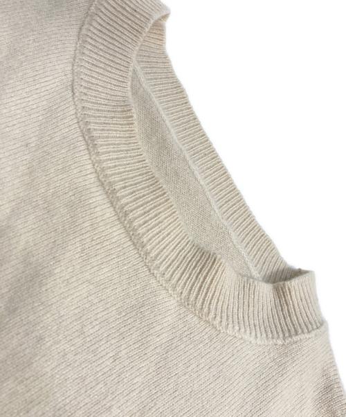 YONETOMI NEW BAISC（ヨネトミニューベーシック）YONETOMI NEW BAISC (ヨネトミニューベーシック) RIGID CASHMERE SWEATER リジッドカシミヤセーター アイボリー サイズ:3の古着・服飾アイテム