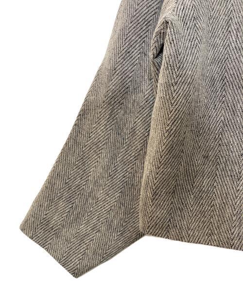 KAGURE（カグレ）KAGURE (カグレ) リネンヘリンボンノーカラージャケット グレー サイズ:Freeの古着・服飾アイテム