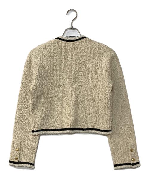 anuans（アニュアンス）anuans (アニュアンス) クラシカルノーカラーニットジャケット アイボリー サイズ:1 未使用品の古着・服飾アイテム